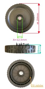 KOŁO FI 254MM TYLNE 70Z HK46CM HK51BS625N4W1