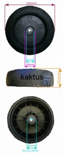 KOŁO FI 200 STIGA T48 53 S-BW PRZÓD Z ŁOŻYSKAM