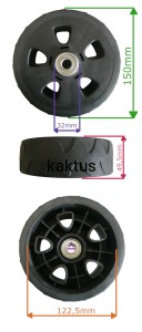 KOŁO FI 150 MM PRZÓD KOSIARKI HORTMASZ JL43T 6"